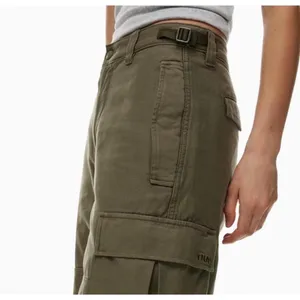 Aritzia TNA Surplus Cargo Pants Olive Green Wide Leg High Rise Women 10‎ 109819 thumbnail 2