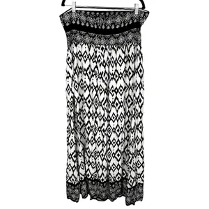 Cupshe Black & White Geo Sleeveless Maxi Tube Dress XL NWT Resort Boho Spring thumbnail 8