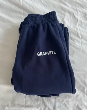SheIn Navy Blue Graphite Sweatpants thumbnail 1