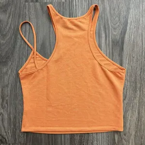 Et Clet Asymmetrical High Neck Sleeveless Orange Tank Top Size Medium thumbnail 3