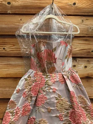 MAC DUGGAL 69169 Pink Strapless Floral Brocade Ball Gown With Pockets Size 2 thumbnail 9