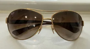 Ray-Ban Gold Frame Brown Lens Pilot Sunglasses thumbnail 1