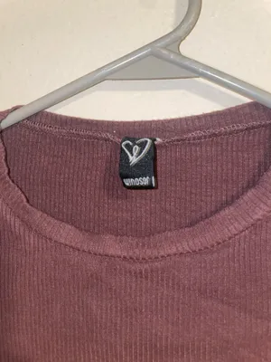 Windsor Long Sleeve Ribbed Crewneck Top Plum Size S thumbnail 2