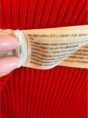 Abercrombie & Fitch ribbed knit red mini dress chest cutout size small bodycon thumbnail 7