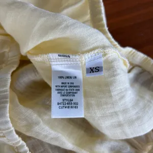 NWT Bella Dahl Linen Top XS Yellow Button Front Coastal Chic Cottage Preppy thumbnail 4