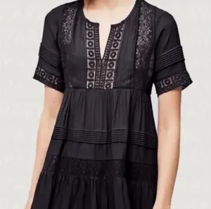 Maeve Anthropologie short sleeved top Medium black cute thumbnail 1