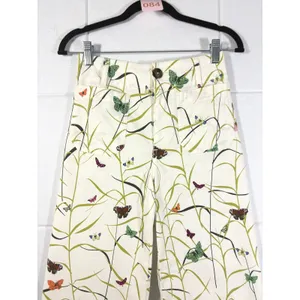 Anthropologie Maeve The Colette Butterfly Print Wide Leg Cropped Pants 25P thumbnail 6