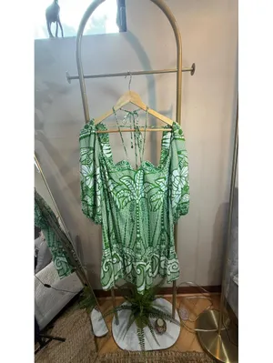 Farm Rio NWT S Green Refresco Short Dress thumbnail 4