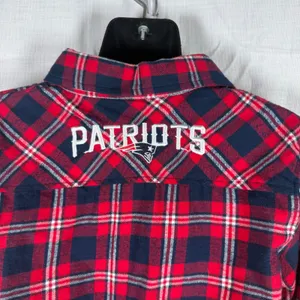 NFL Team Apparel New England Patriots Plaid Flannel Shirt Women M Gameday Fan thumbnail 4