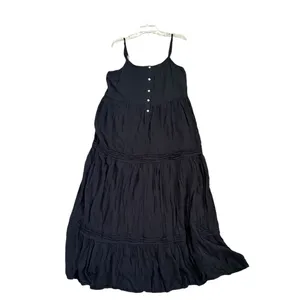 Lulus Favorite of the Day Tiered Maxi Dress Women XL Lined Black Boho Beach thumbnail 7