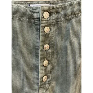 We‎ The Free People Green Button Fly Cord Barrel Leg Pants Size 33 thumbnail 4
