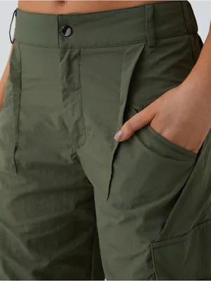 Halara 01HAL.- Mid Rise Button Zipper Side Pocket Wide Leg Baggy Casual Cargo Pants. thumbnail 5