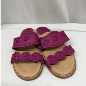 Jack Rogers Women's Caroline Leather Flat Slide Sandals in Orchid Sz‎ 6 thumbnail 2