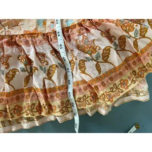 Petal + Pup womens maxi dress size 4 orange print long sleeve v neck tiered thumbnail 9