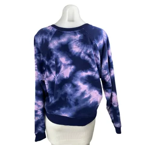 Champion Women's Purple Tie Dye Long Sleeve Knit Round Neck Sweatshirt Top Sz XL thumbnail 4