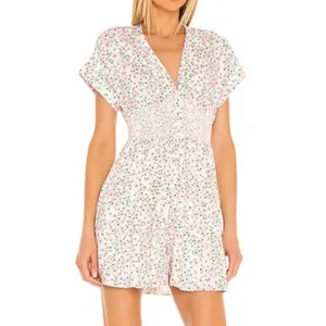 ALICE + OLIVIA Keela Smocked-Waist‎ Button-Front Dress size 10 thumbnail 2