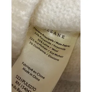 SEZANE Cinta Women's Cream Wool Gold Heart Long Sleeve Sweatshirt Sweater Top M thumbnail 6