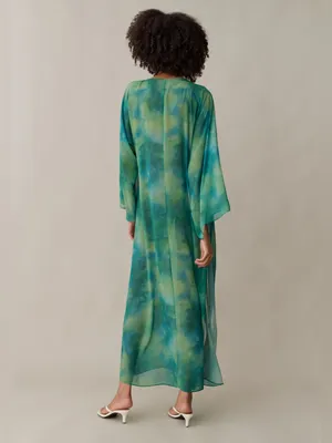 NWT Few Moda Ramona Coverup Dress size Small S lagoon watercolor green blue opt thumbnail 2