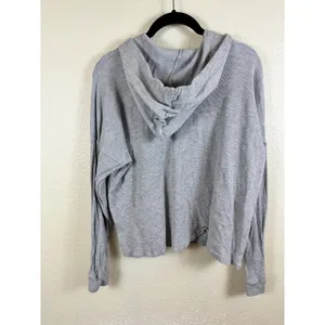 Eileen Fisher‎ Hoodie Waffle Knit Top Womens Medium Loungewear Boxy thumbnail 7