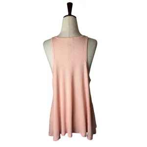 Free People Tank Top Women Medium Pink Ribbed Racerback Scoop Neck Athleisure‎ thumbnail 3