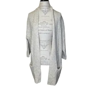 Aerie Wool Blend Cozy Women's Gray Cream Sweater Cardigan Wool Blend L / XL thumbnail 2