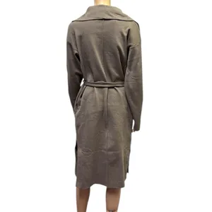 Love Tree Neutral Tan Soft Knit Belted Cardigan Trench Coat Womens Medium thumbnail 8