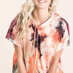 BiBi Tie‎ Dye Terry Hoodie With Drawstring Size L thumbnail 3