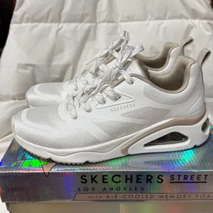 Skechers Street Women's Tres-Air Uno Modern Affair Casual Sneakers Sz 8 White‎ thumbnail 6