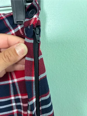 VTG Parker Plaid Tartan Pleated Mini Skirt Made in USA Preppy Dark Academia 32 L thumbnail 7