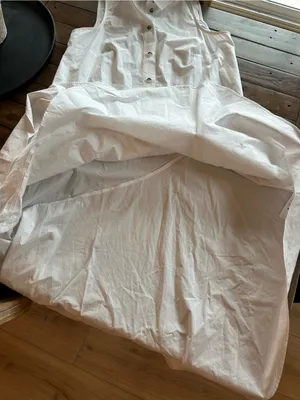 Anthropologie Maeve Sleeveless Button Down Tiered Ruffle White Midi Dress S thumbnail 9