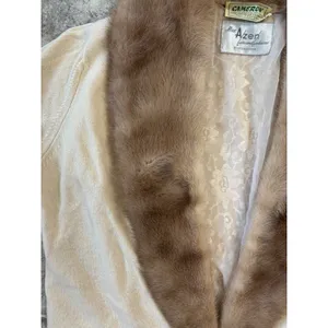 Vintage Cameron Classics Cashmere Cardigan‎ Max Azen Mink Fur Collar Cream/Beige thumbnail 3