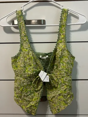 American Eagle Tie Front Floral Tank Top NWT thumbnail 2