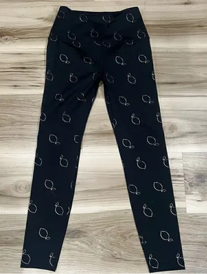 Beyond Yoga Black and Gold Lemon Leggings Women’s XS thumbnail 1