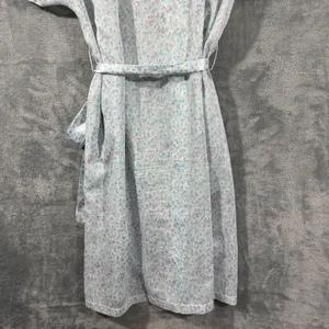 Vintage St Michael Floral Wrap Robe Short Sleeve Waist Belt Size 8/10 thumbnail 11