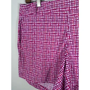 Spanx Sunshine Shorts Women L Pink Hibiscus Gingham Dot Stretch Activewear Golf thumbnail 4
