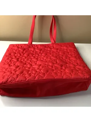 Kate Spade Fragrances Red Heart Quilted Large Tote Bag, New Without Tags thumbnail 5