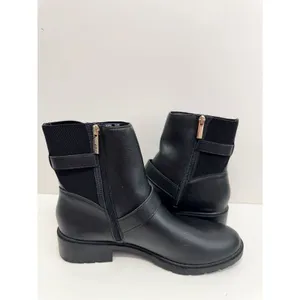 Anne Klein‎ Boots Size 10.5 Black Block Heel Almond Toe Buckle Detail NEW thumbnail 6