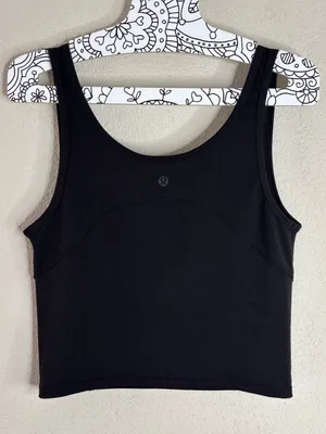 Lululemon Cropped Henley Tank Top Black size 4 thumbnail 3