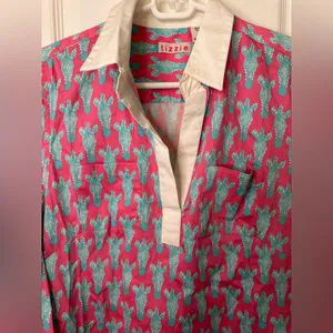 Tizzie Vibrant Pink and Teal Zebra Tunic Dress NWOT thumbnail 4
