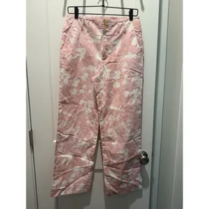 Anthropologie Maeve Pink Tie Dye Straight Leg Pants Women's Trouser 6 Small thumbnail 2