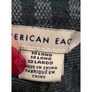 American Eagle Outfitters Plaid Flare Pants - Navy and Teal Size 14 Long Tall thumbnail 3