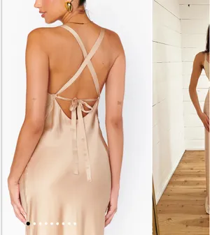 Show Me Your Mumu Anderson Maxi Dress Champagne Luxe Satin thumbnail 3