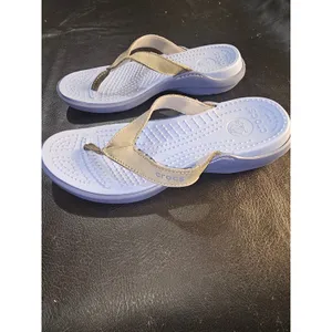 Crocs Womens Blue Thong‎ Sandals 7 thumbnail 2