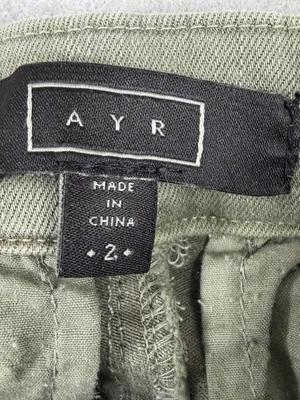 AYR Pants Womens 2 Sage Green Moto Utility Slim Ankle Zip Stretch Cotton thumbnail 7