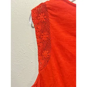Lauren Ralph Lauren Orange Knit Tank Top with Crochet Trim Sleeveless Large‎ thumbnail 8