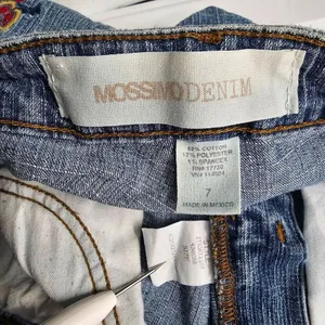 Mossimo Supply Co Denim Blue‎ Jean Flare Bottoms Floral Pants Junior Size 7 thumbnail 7