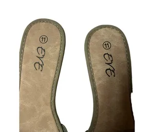 Eve Buckle Sandal Slides Low Heel Khaki Color Size 11 thumbnail 11