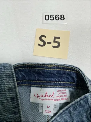 Womans NWOT Isabel pre pregnancy Wide Leg Blue Jean Overalls Size 12 thumbnail 3