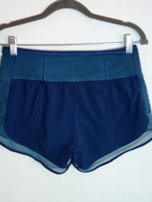 Lululemon Mind Over Miles Blue Shorts with Mesh Detail Size 4 thumbnail 3