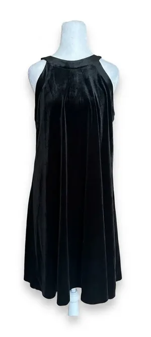 Betsey Johnson Black Velvet Halter Swing Dress Womens Size 10 Cocktail Party LBD thumbnail 1
